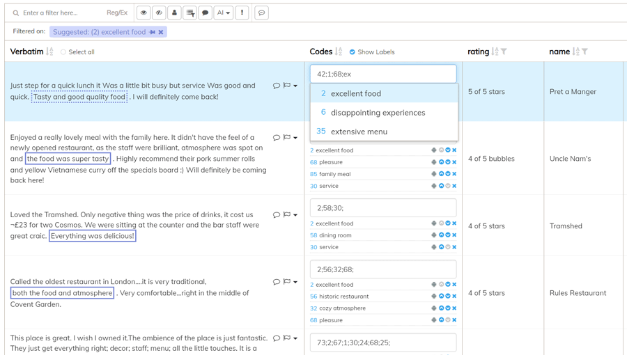 Screenshot of Manual Coding in codeit